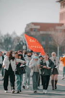 Participants walking together during a safety awareness event.