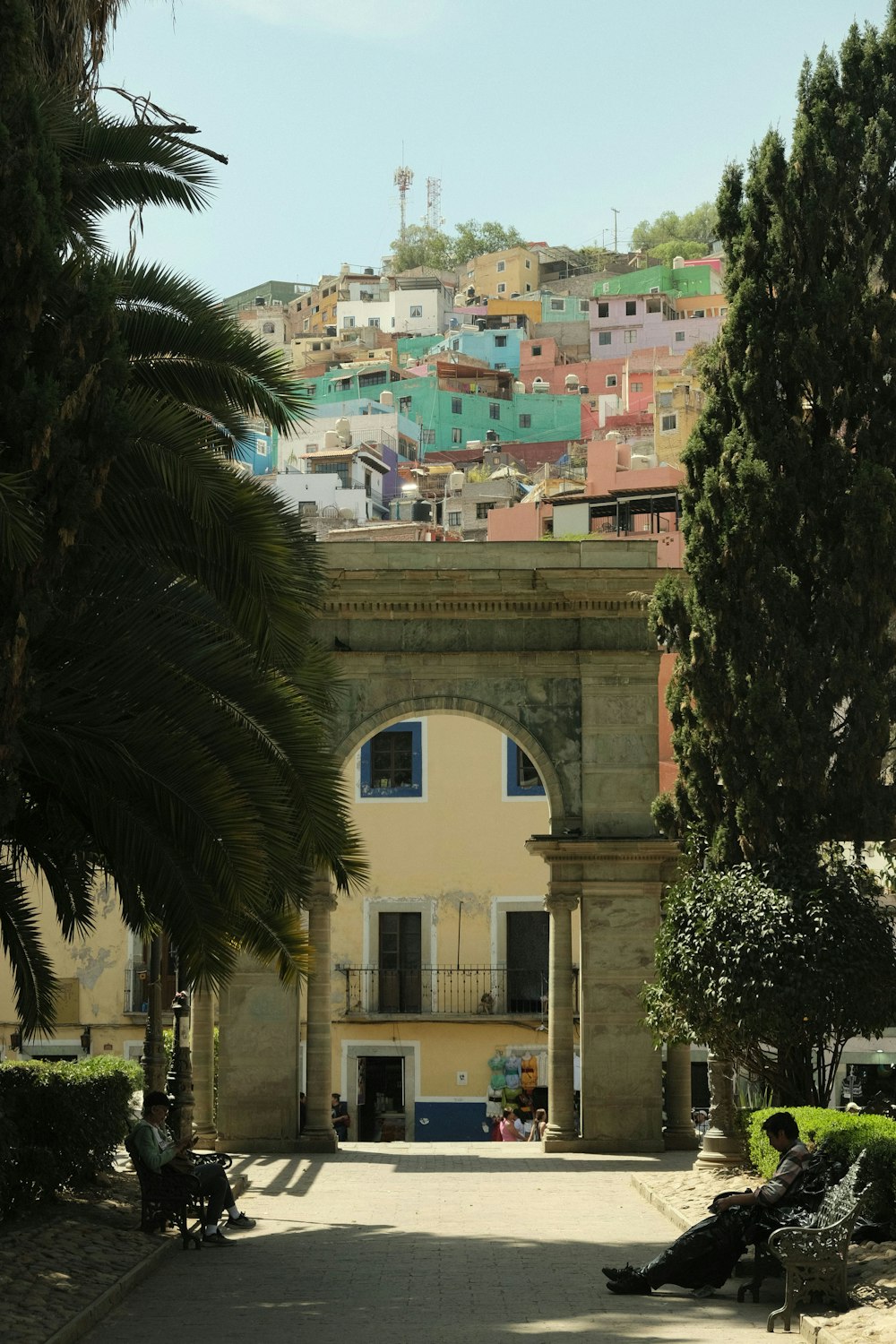 a large building with a clock on the front of it