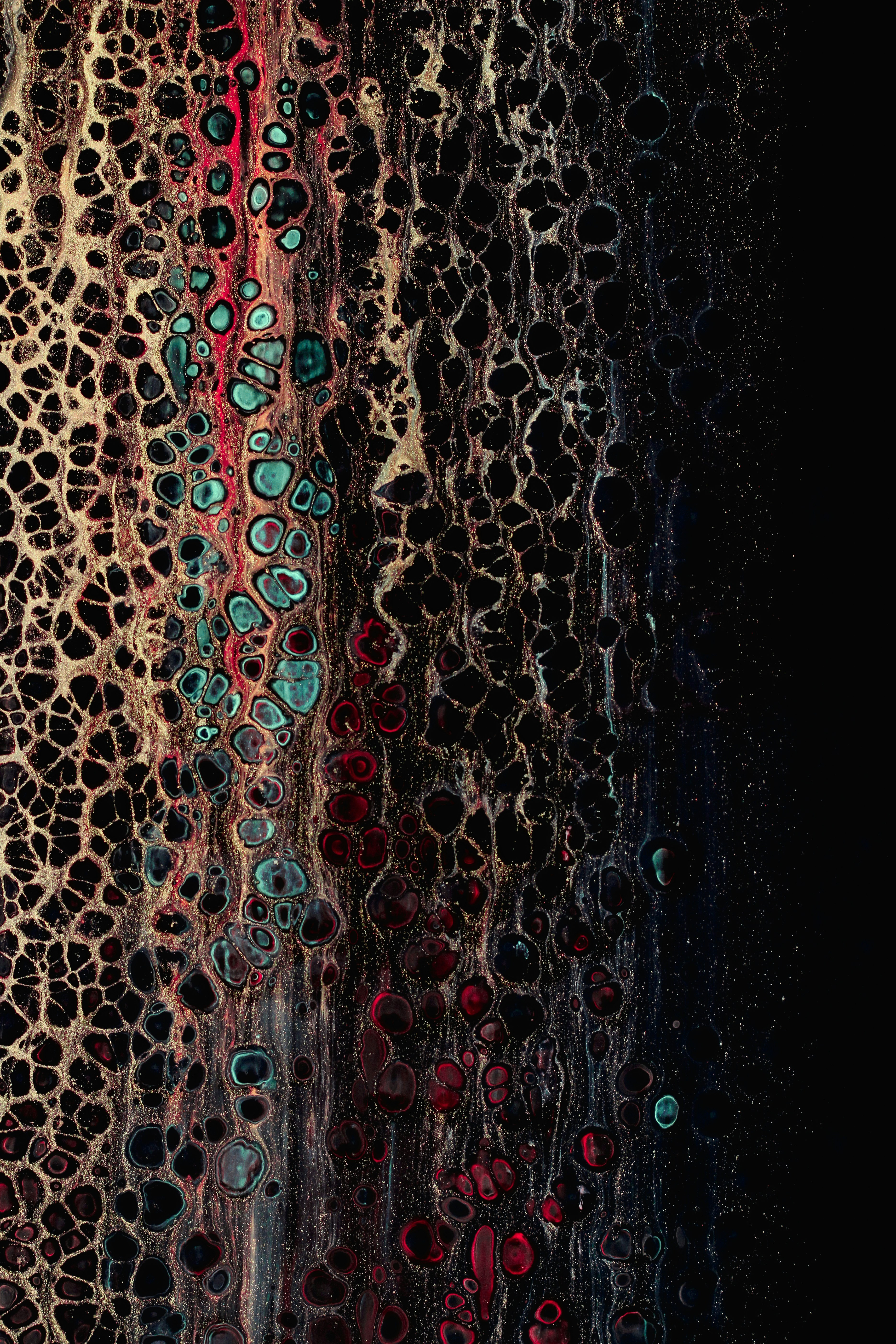 an abstract painting of different colors and shapes