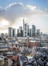 a view of a city with tall buildings
