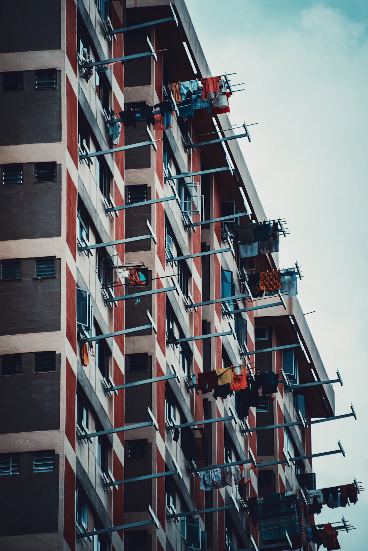 Residential block under scaffold during external repair works