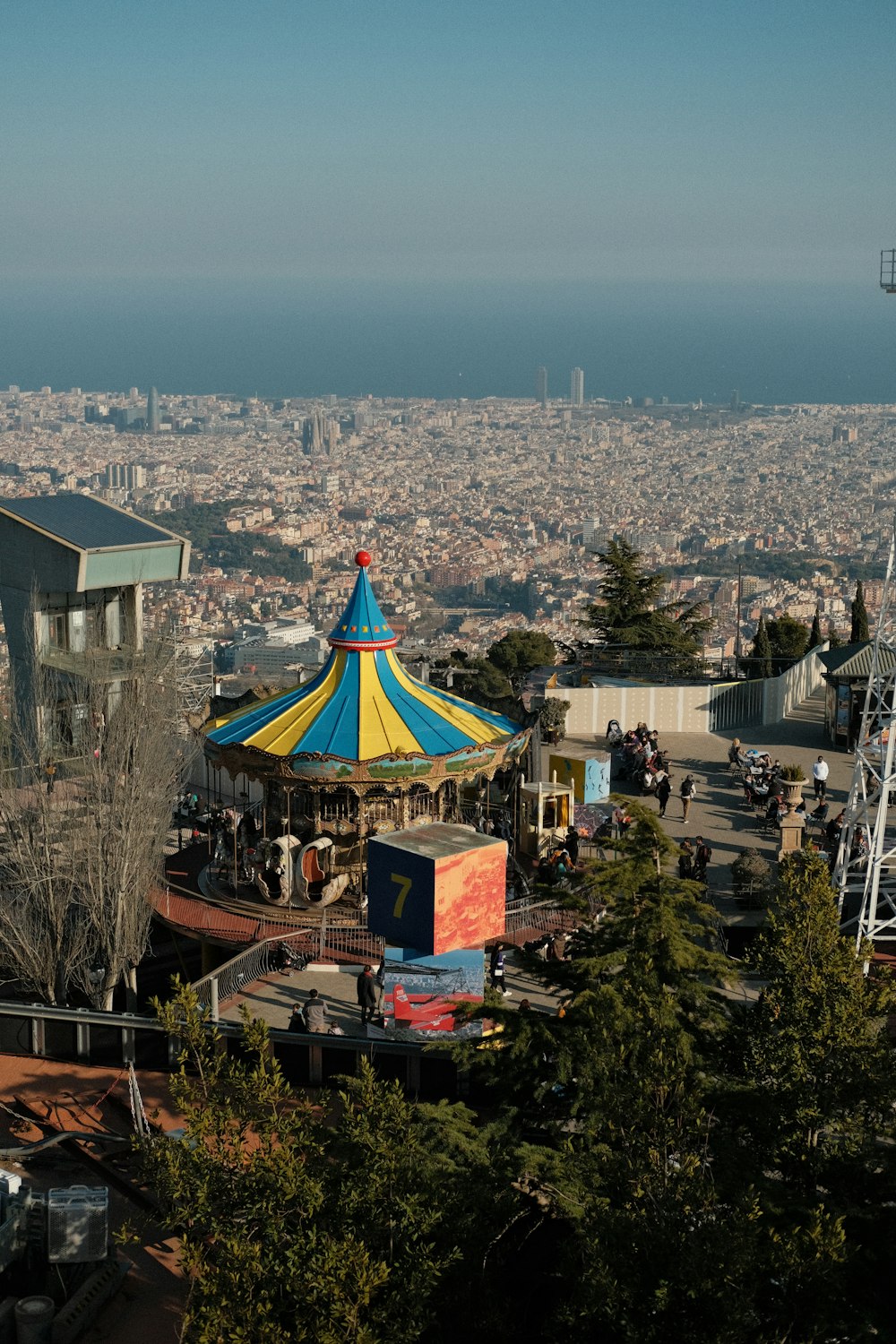 a carnival in the middle of a city