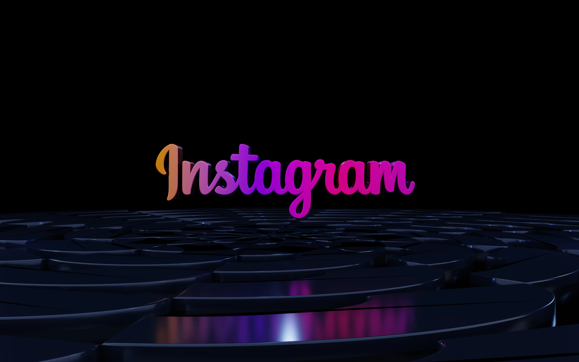 the word instagramn is lit up in the dark
