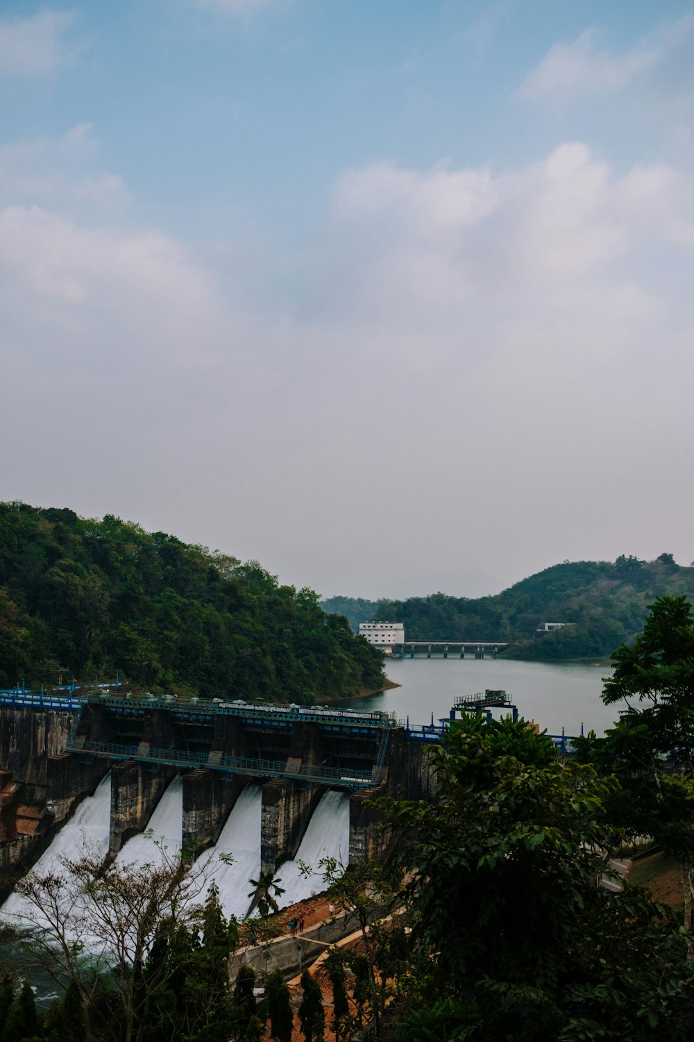 a bridge over a large body of water