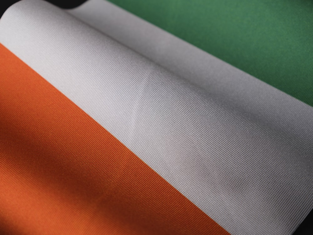 Un primer plano de la bandera de Irlanda