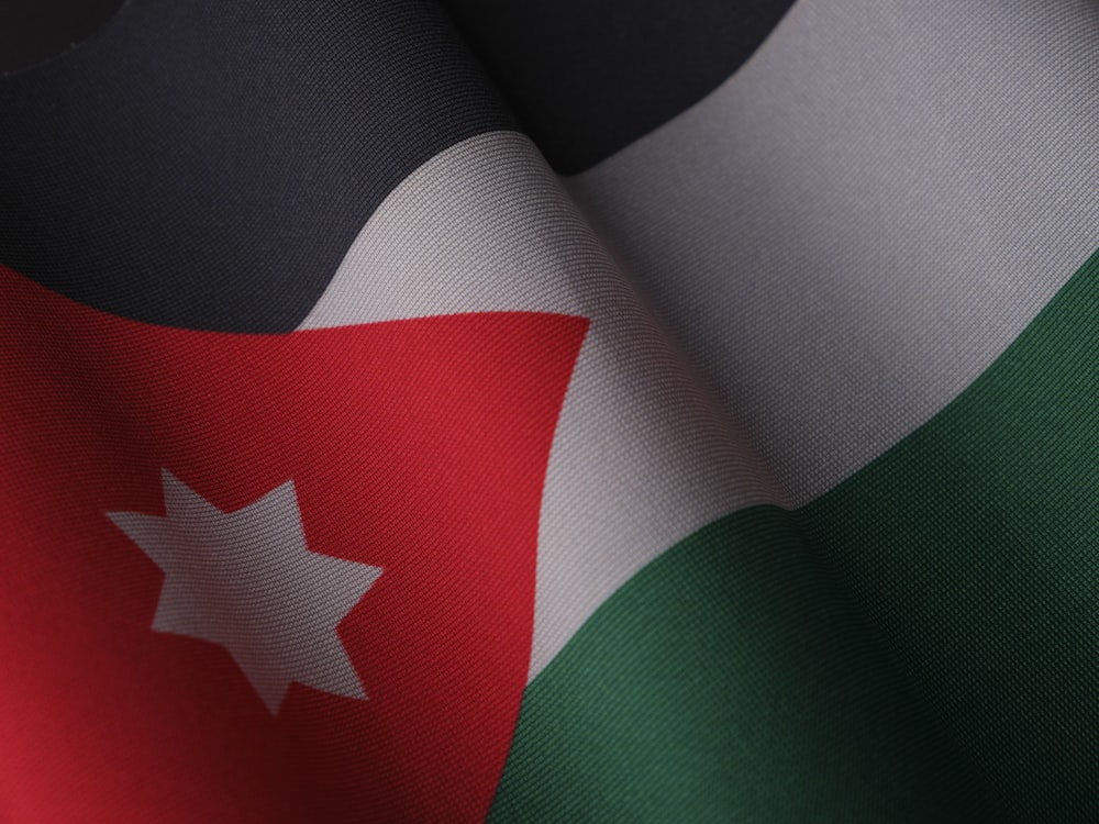 a close up of the flag of the country of jordan