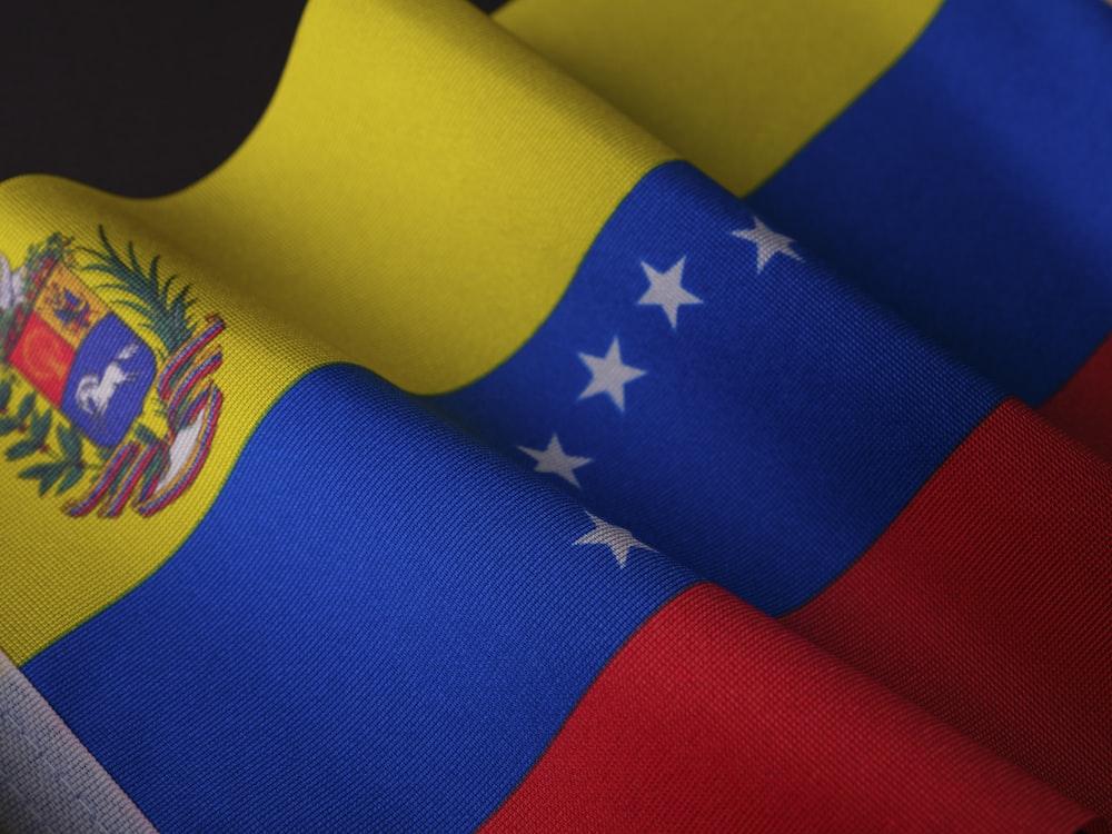 a close up of the flag of the state of venezuela