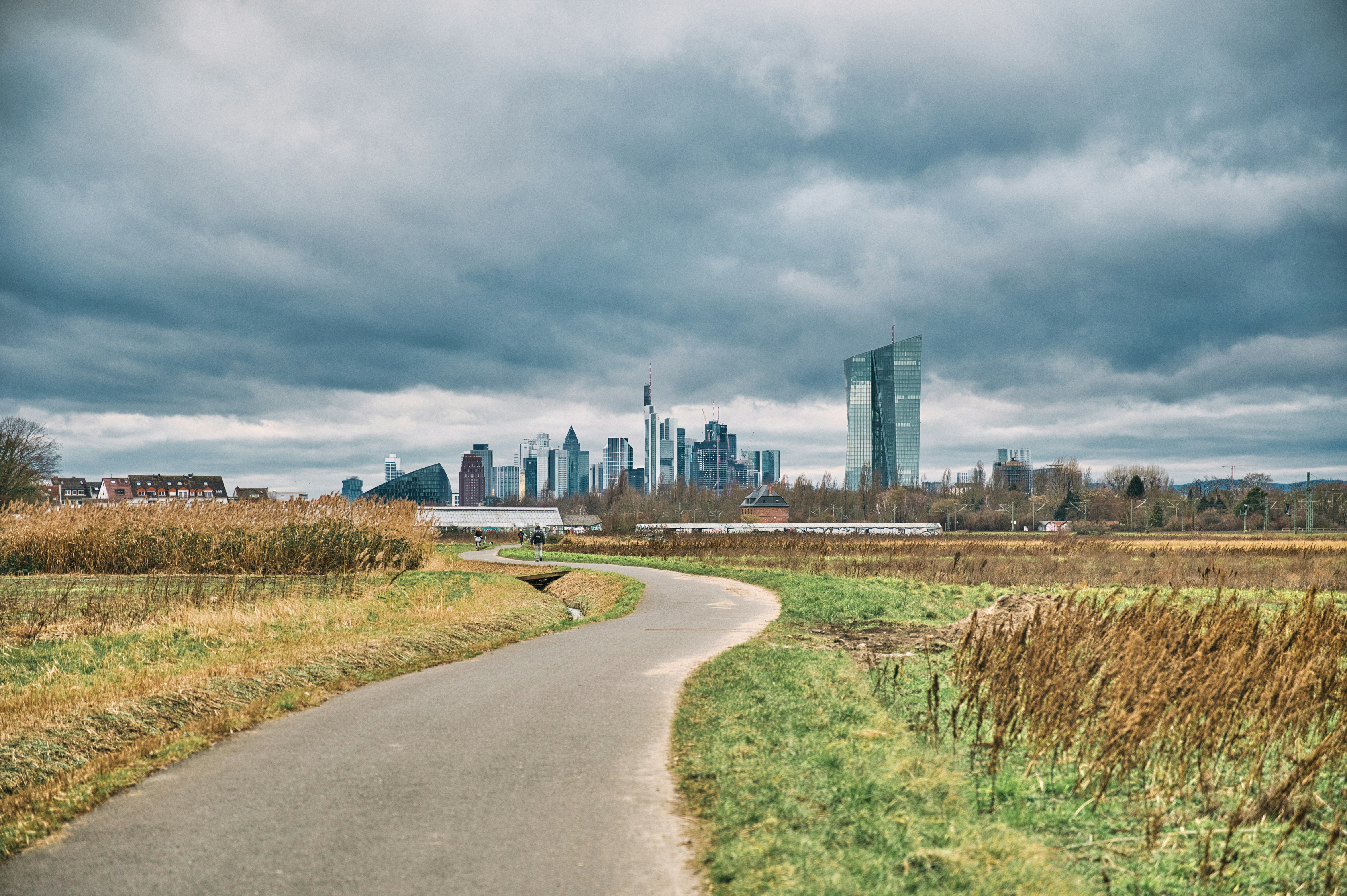 a view of a city from a road