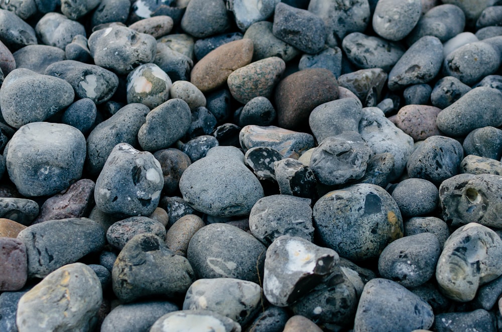 a bunch of rocks that are next to each other