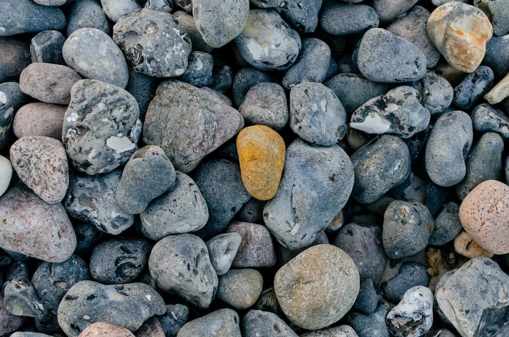 땅에 앉아있는 바위 무리
