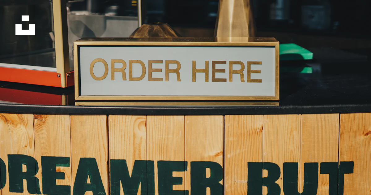 Call Order Sign There is a sign that says order here on it photo – Free Bar Image on ...