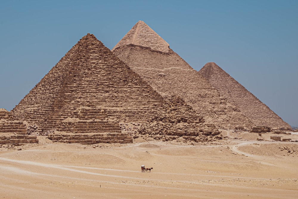 as pirâmides de gizé estão no deserto