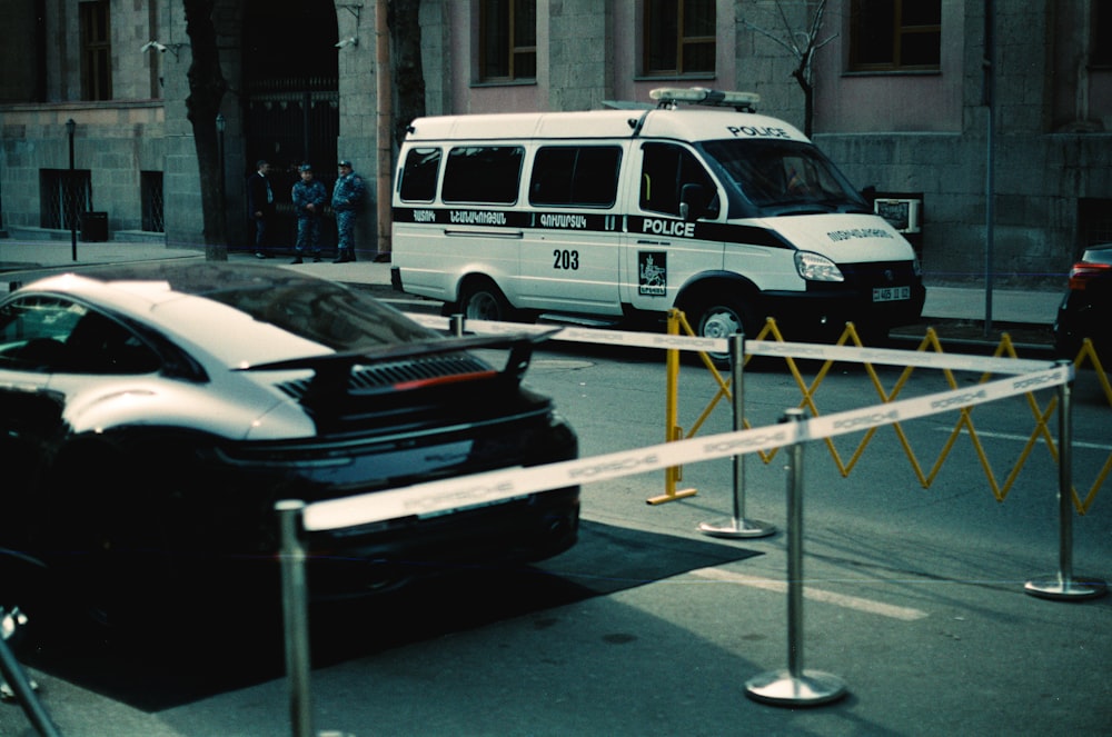 a police car parked on the side of the road