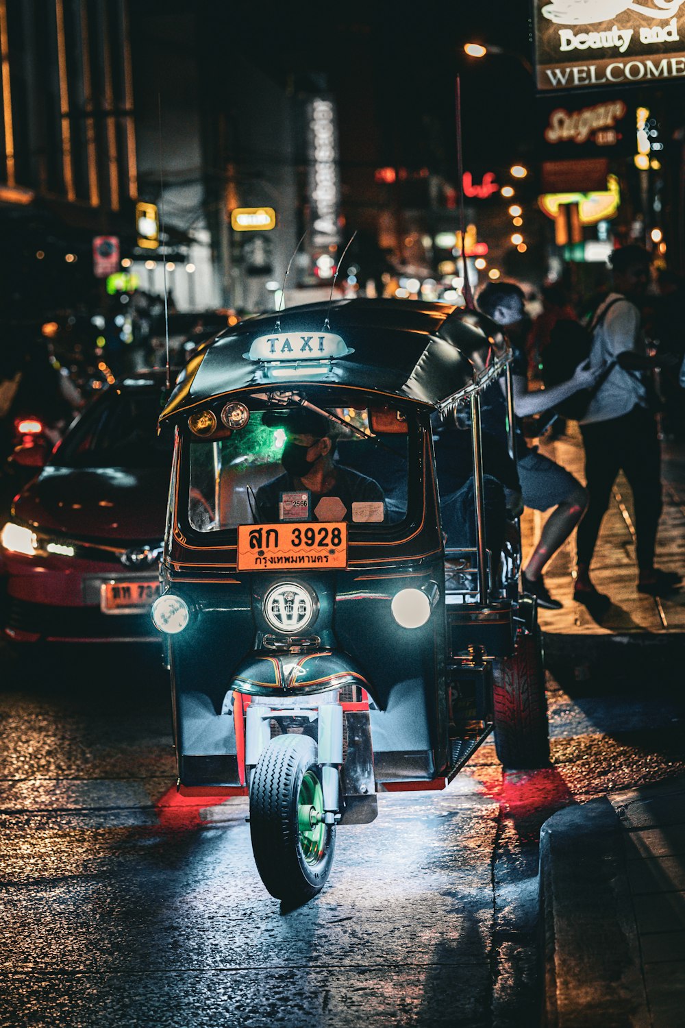 a car that is sitting in the street