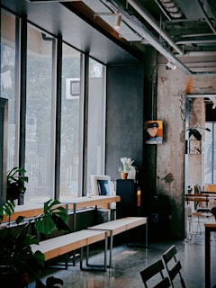 Modern coworking space with natural light and minimalist design.