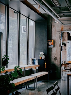 Modern coworking space with natural light and minimalist design.