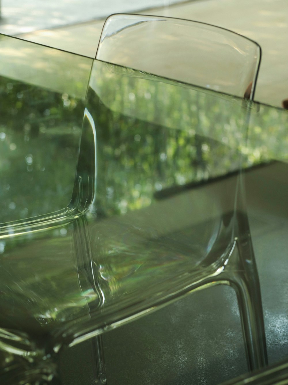 a close up of a table with a glass top