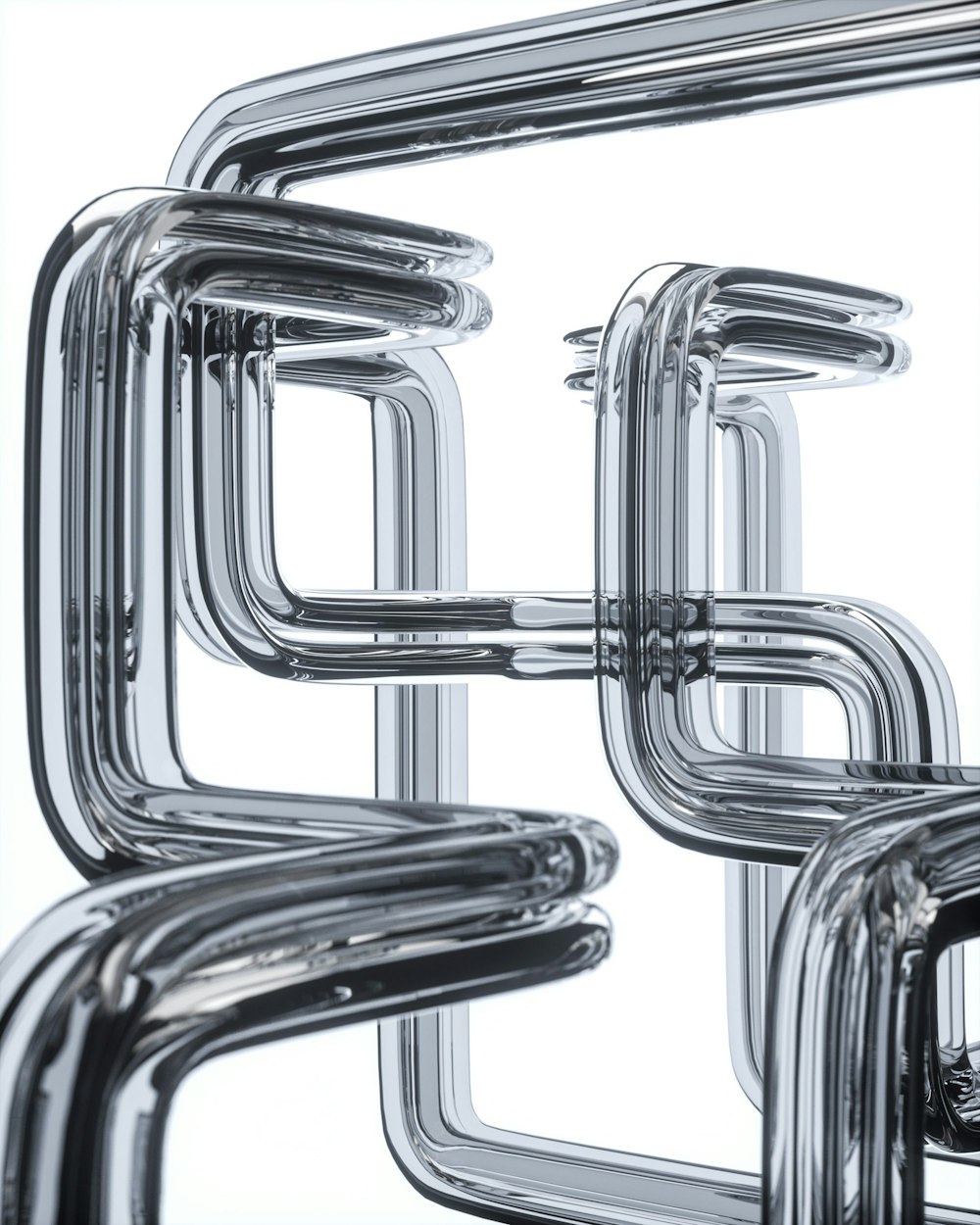 a group of metal pipes connected to each other