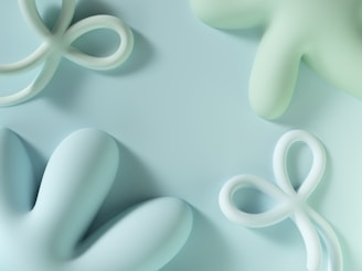 Abstract shapes overlapping softly, inspired by dermatologist lab visuals.