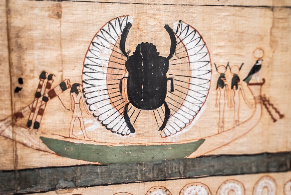 una imagen de un insecto en un trozo de madera