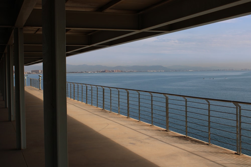 a view of a body of water from a pier