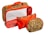 A set of three bags with leopard print designs and vibrant orange accents. The largest bag has a transparent front, a leopard print frame, and an orange handle, while the two smaller bags feature matching designs with orange zippers.