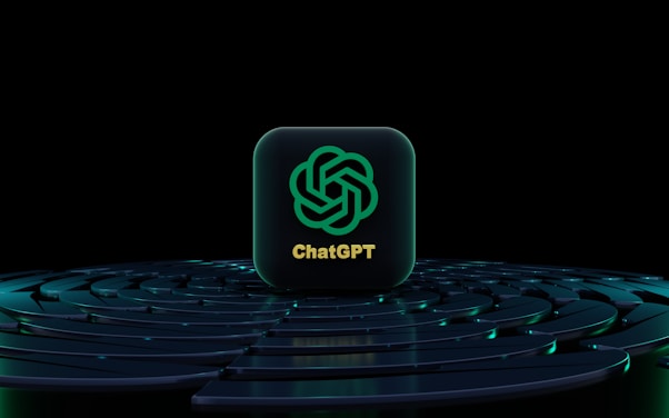 a black and green logo on a black background