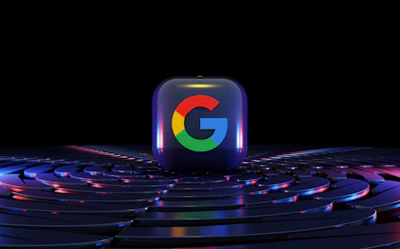 a google logo sitting on top of a computer keyboard