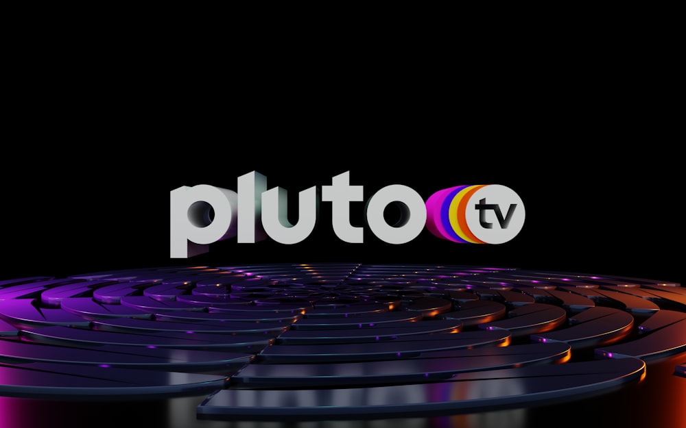 the logo for pluto v on a black background