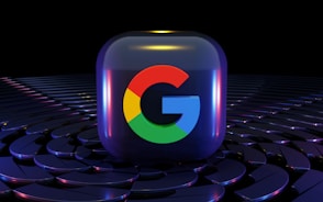 a colorful google logo on a black background