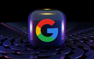 a colorful google logo on a black background