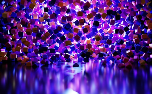 A vibrant screenshot of a techno-massiv puzzle game featuring colorful blocks and smooth animations.