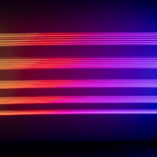 A sleek, futuristic website homepage glowing with dark purple and red neon accents.