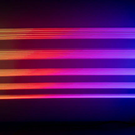 A sleek dark purple website homepage with neon blue highlights and futuristic design elements.