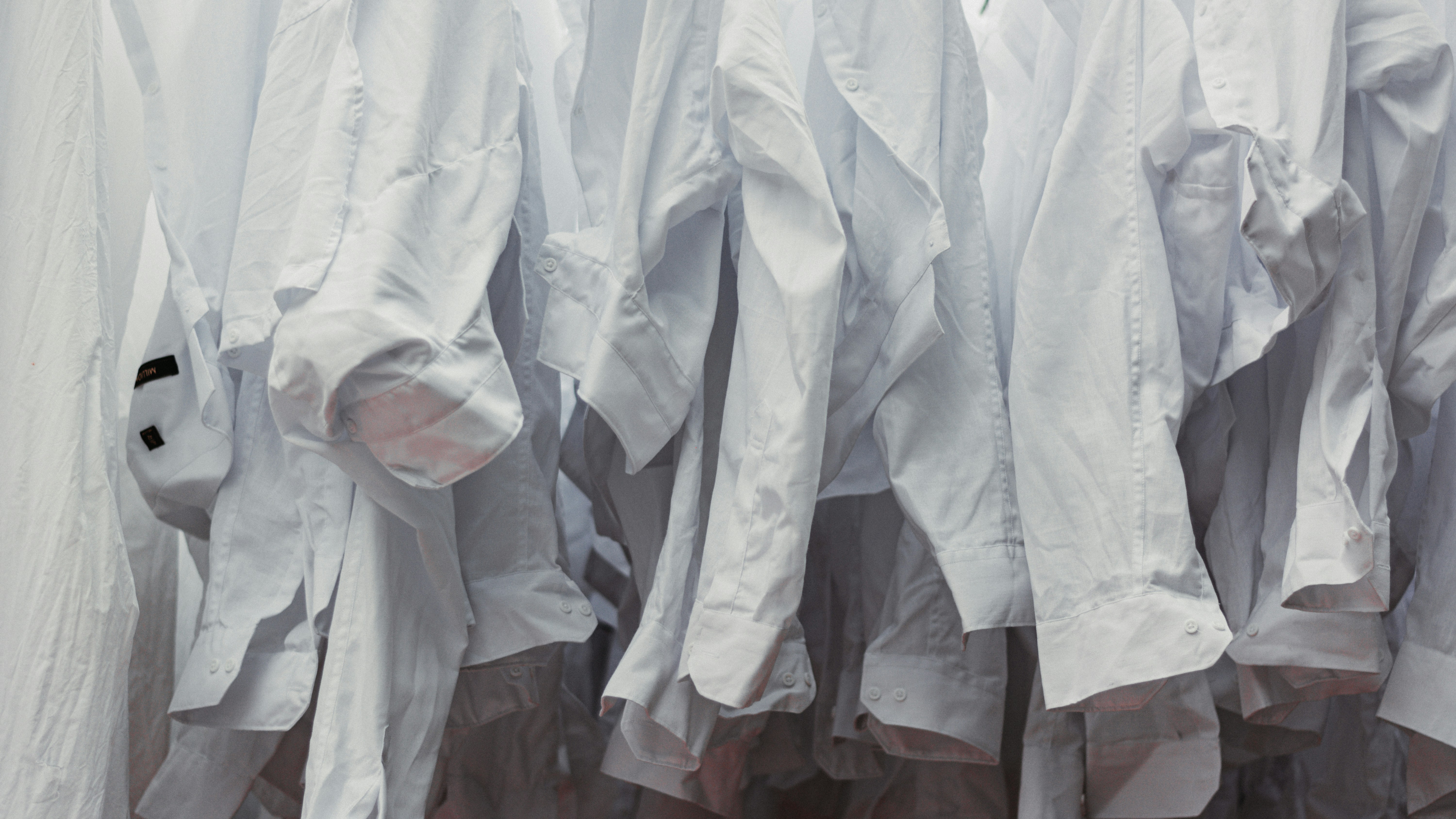 white shirts hung to dry
