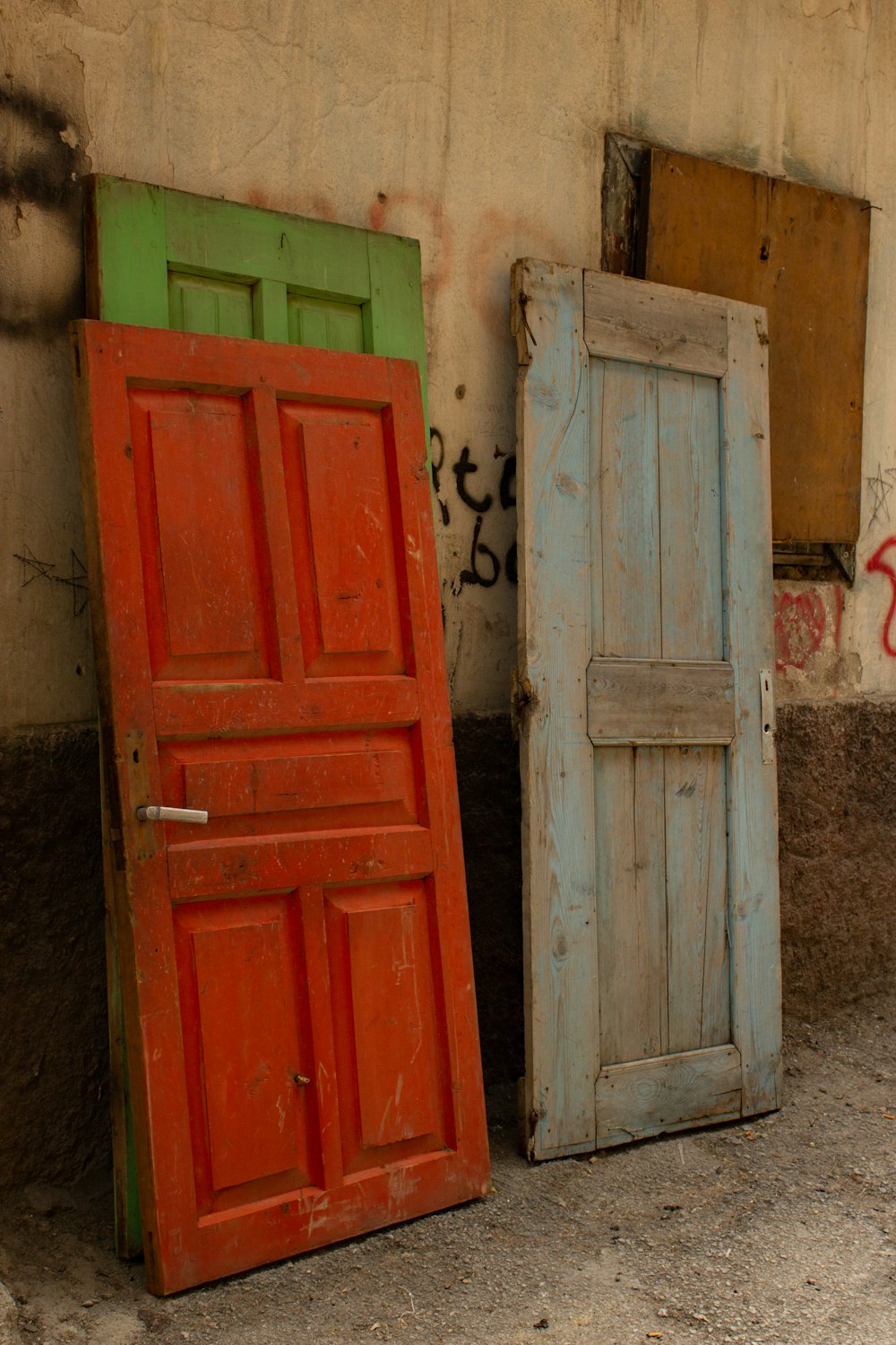 a couple of doors that are next to each other