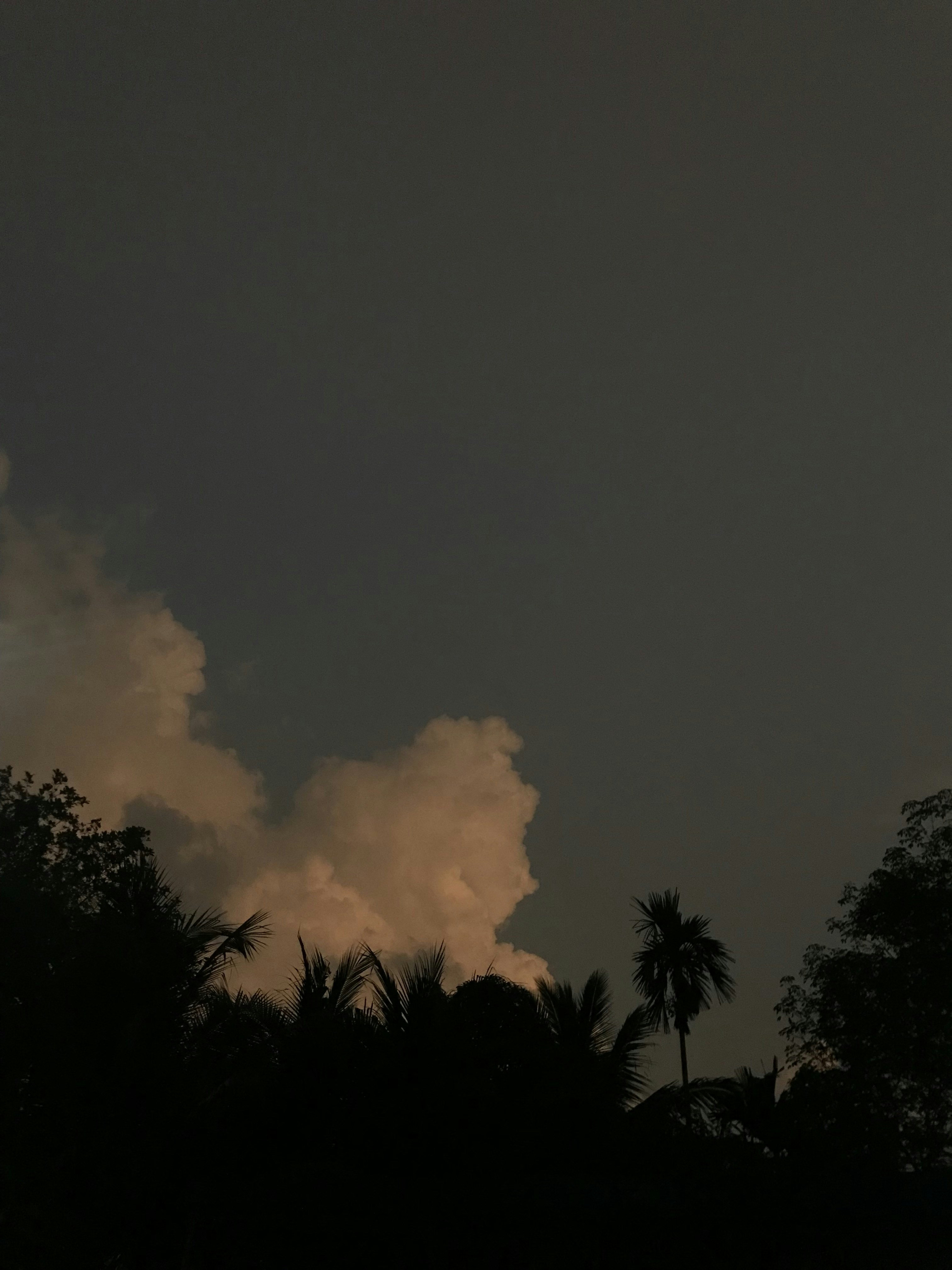 Sebuah pesawat terbang di langit dengan banyak awan