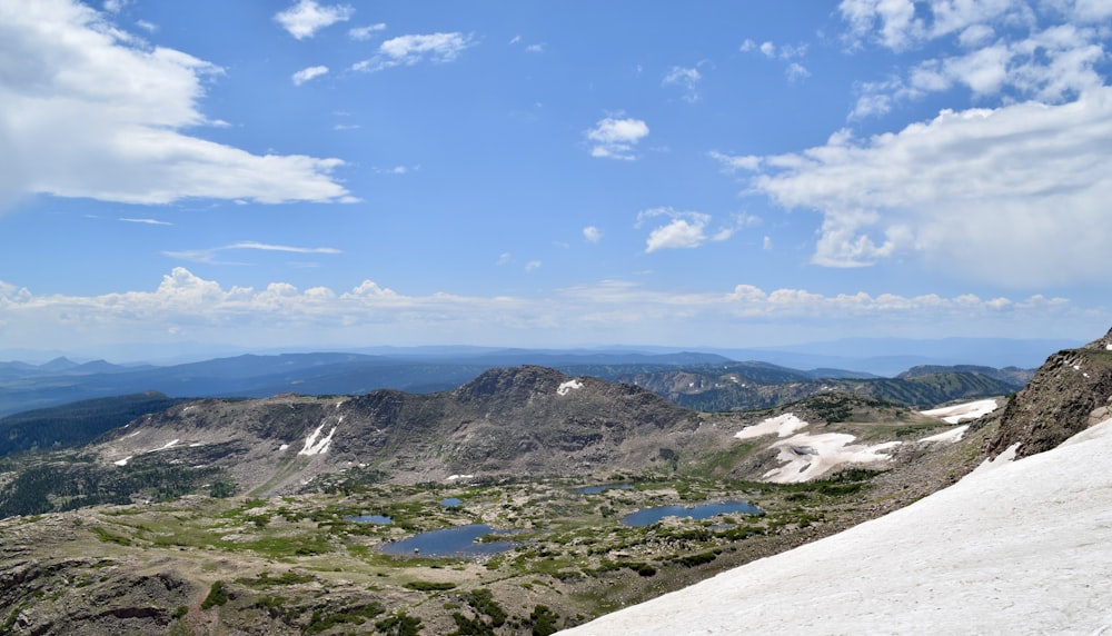 a man standing on top of a snow covered mountain