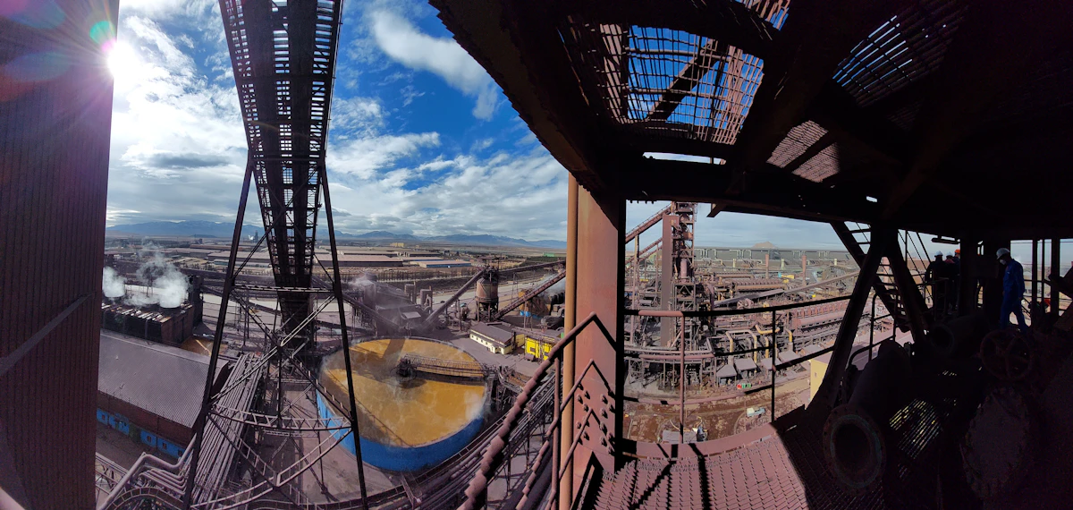 Industrial steel plant interior