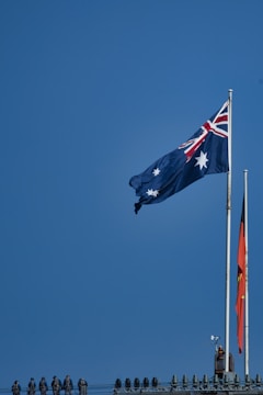 A secure data center with Australian flags symbolizing sovereign data governance.