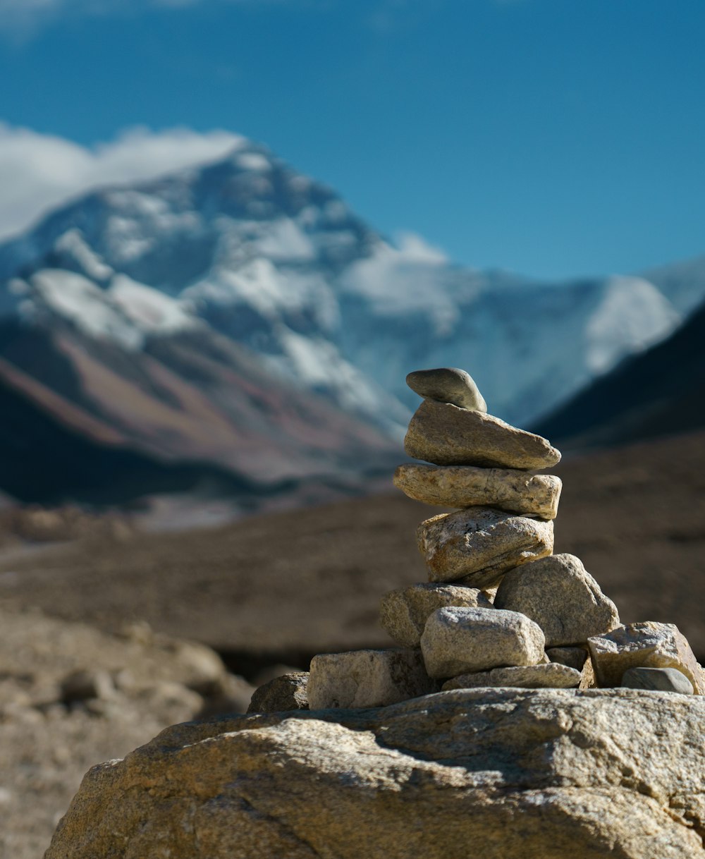 a pile of rocks stacked on top of each other