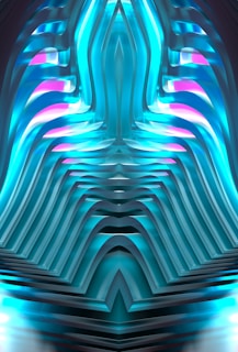 Pastel and blue 3D abstract art representing digital growth and innovation
