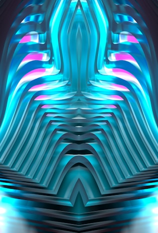Pastel and blue 3D abstract art representing digital growth and innovation