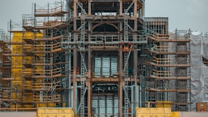 a large building with a clock on the side of it