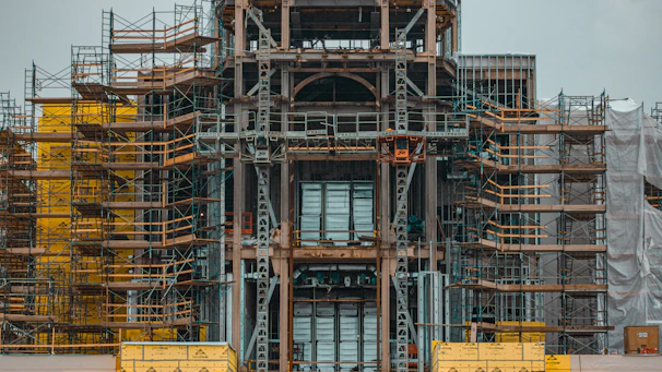 a large building with a clock on the side of it