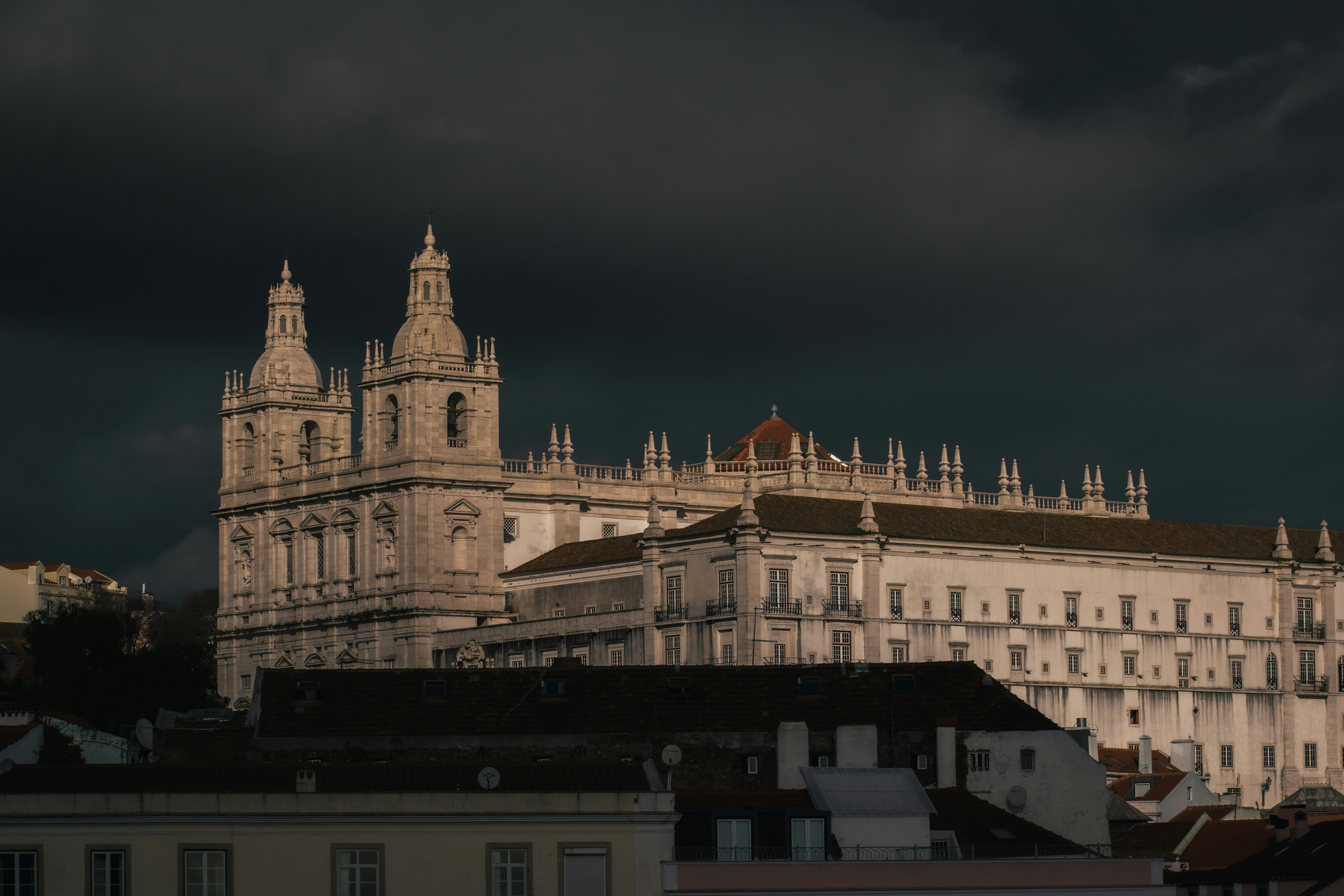 a large building with a clock tower on top of it
