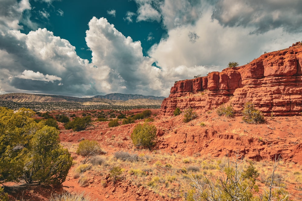una vista panoramica delle rocce rosse del deserto