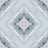 A digital artwork featuring a symmetrical geometric pattern with diamond shapes. The design has a kaleidoscopic effect with various shades of blue, pale yellow, and cream intertwining across the canvas, creating a visually compelling abstract look.
