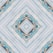 A digital artwork featuring a symmetrical geometric pattern with diamond shapes. The design has a kaleidoscopic effect with various shades of blue, pale yellow, and cream intertwining across the canvas, creating a visually compelling abstract look.
