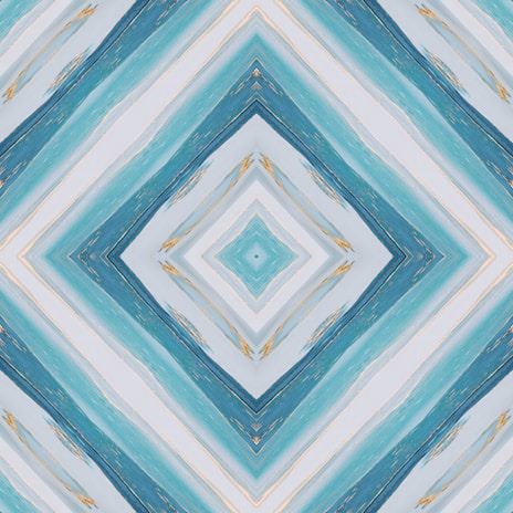 A sleek geometric art deco pattern with gold sunburst accents on a deep navy background.